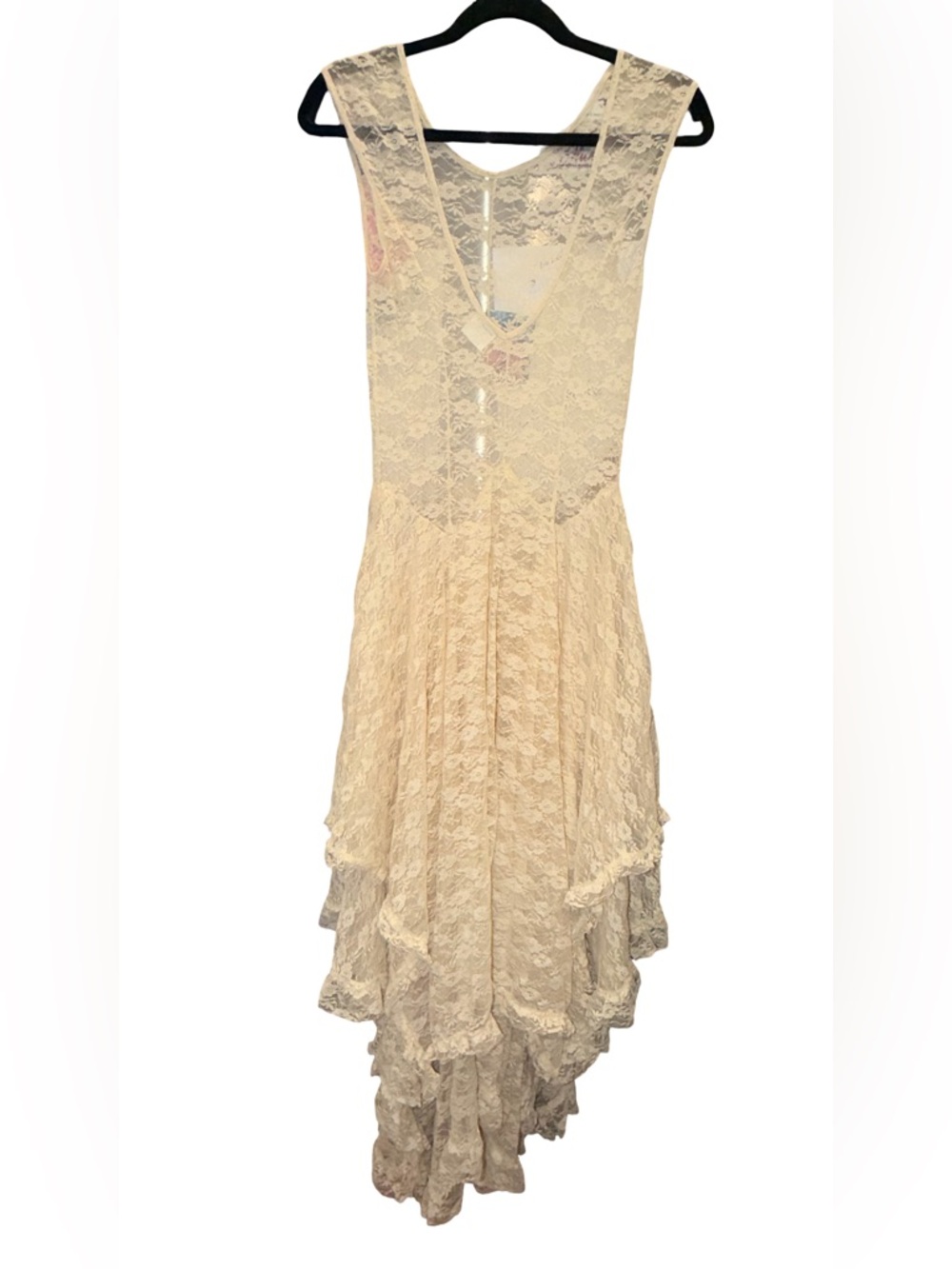 Free people intimately size Med Lace High-Low Party Dress in Cream - Picture 3 of 5